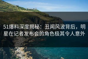 51爆料深度揭秘：丑闻风波背后，明星在记者发布会的角色极其令人意外