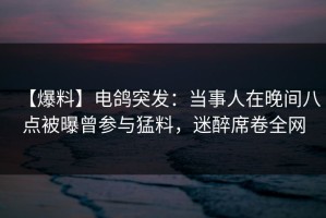 【爆料】电鸽突发：当事人在晚间八点被曝曾参与猛料，迷醉席卷全网