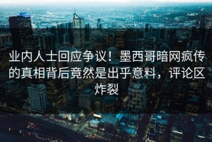 业内人士回应争议！墨西哥暗网疯传的真相背后竟然是出乎意料，评论区炸裂