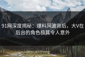 91网深度揭秘：爆料风波背后，大V在后台的角色极其令人意外