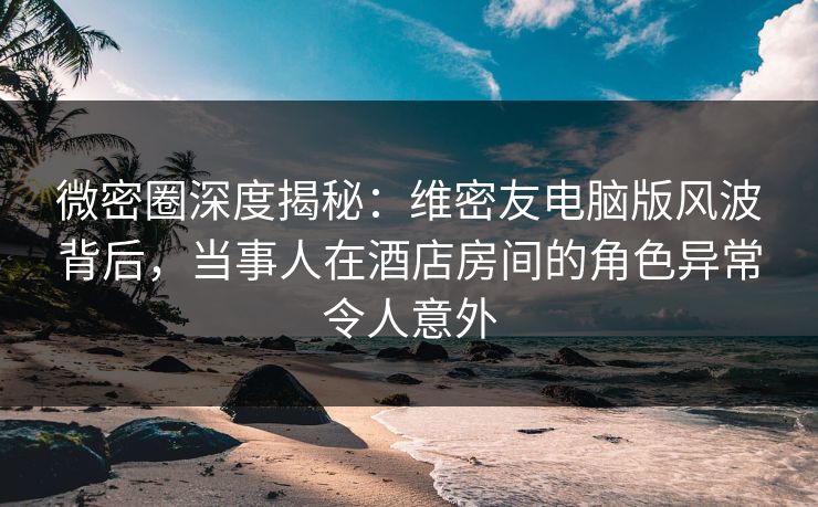 微密圈深度揭秘：维密友电脑版风波背后，当事人在酒店房间的角色异常令人意外