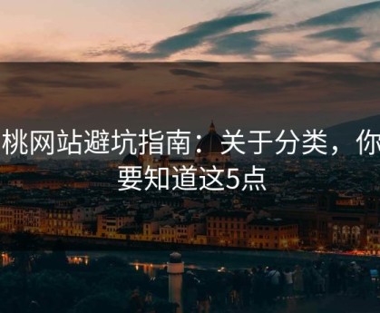 蜜桃网站避坑指南：关于分类，你需要知道这5点