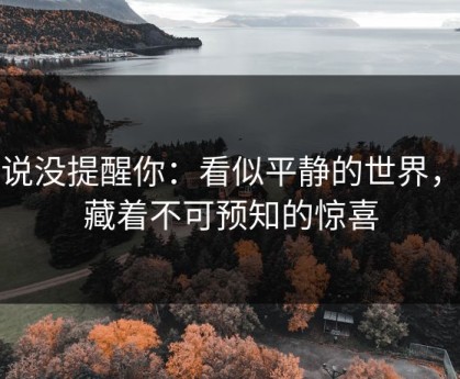 别说没提醒你：看似平静的世界，隐藏着不可预知的惊喜