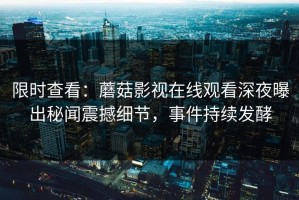 限时查看：蘑菇影视在线观看深夜曝出秘闻震撼细节，事件持续发酵