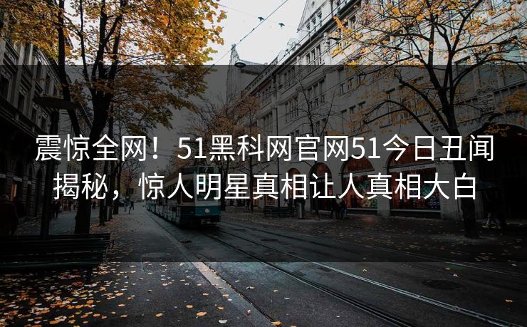 震惊全网！51黑科网官网51今日丑闻揭秘，惊人明星真相让人真相大白